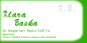 klara baska business card